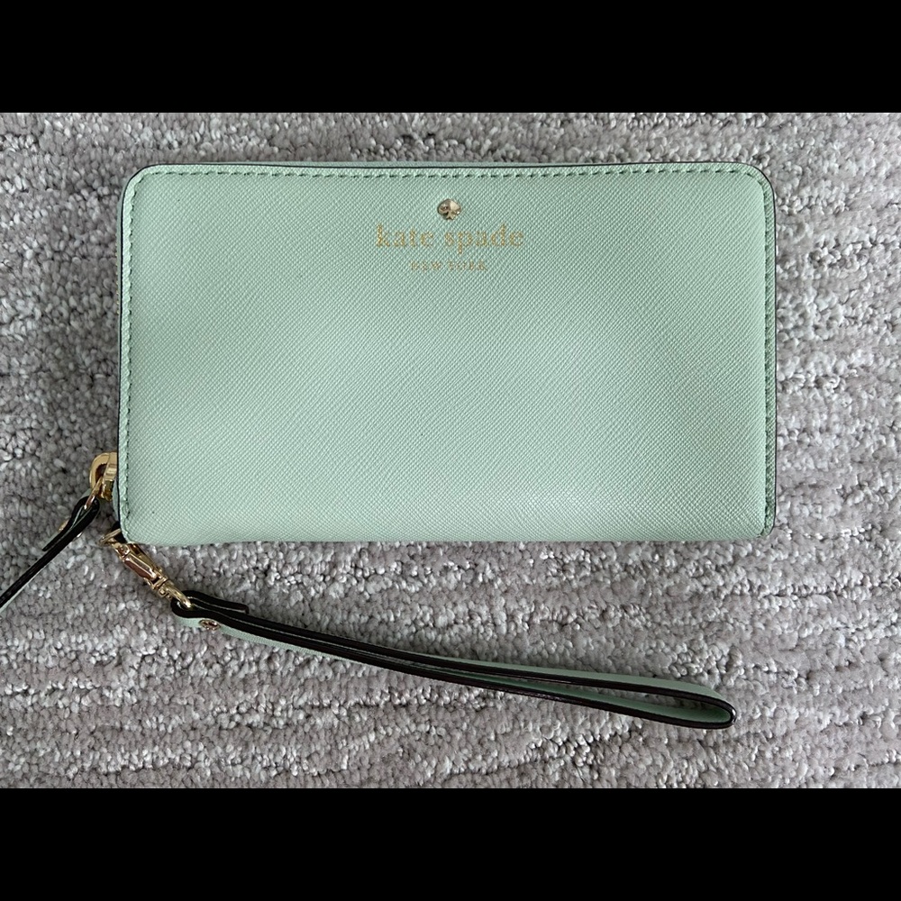 Kate Spade wallet wristlet mint green